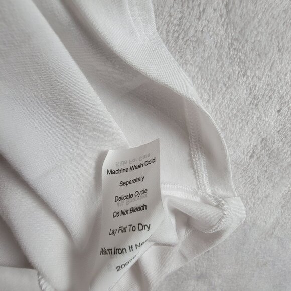 CAbi #427 Womens White Spring 13 Drape Front 3/4 Sleeve Top Large Stretch New - Picture 6 of 9